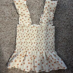 Floral Cream Sleeveless Top